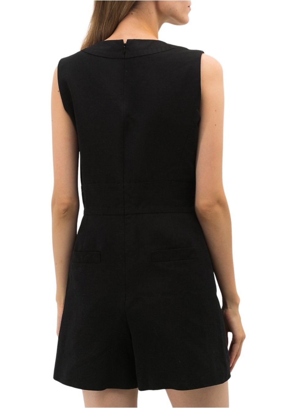 Chloe Black Romper w/ Button Belt - Picture 5 of 11